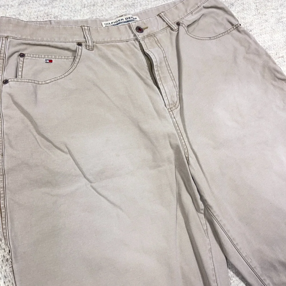 Vintage Y2K Tommy Hilfiger Denim Shorts Men 38 Tan Baggy Jorts Baggy Loose Skate - Picture 6 of 14